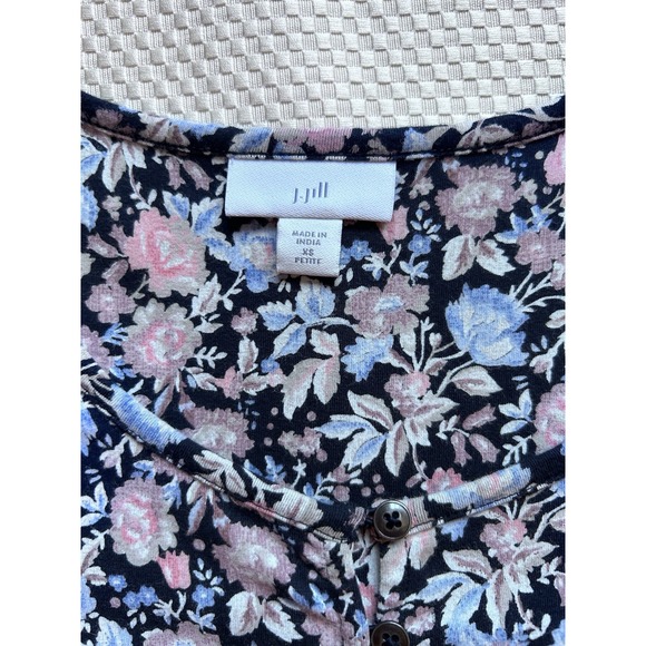 J. Jill Floral Long Sleeve Pleated Coquette Boho Women's Top Size XSP, GUC - Picture 7 of 12
